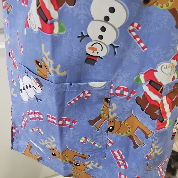 UA Scrubs Blue Holiday Print Top - Picture 7 of 10